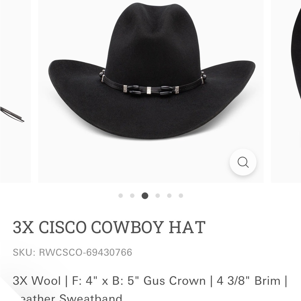 Cisco Black Wool Felt Cowboy Hat - Used